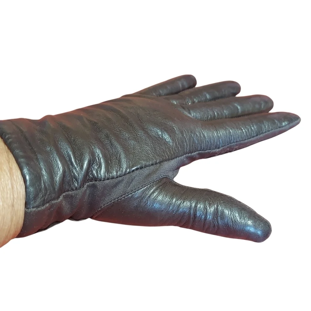 Isotoner by Aris Leather Driving Gloves Lined Women's